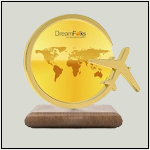 8inch Aeroplane Brass Trophy